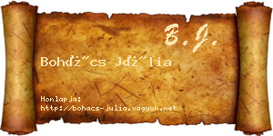 Bohács Júlia névjegykártya