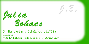 julia bohacs business card